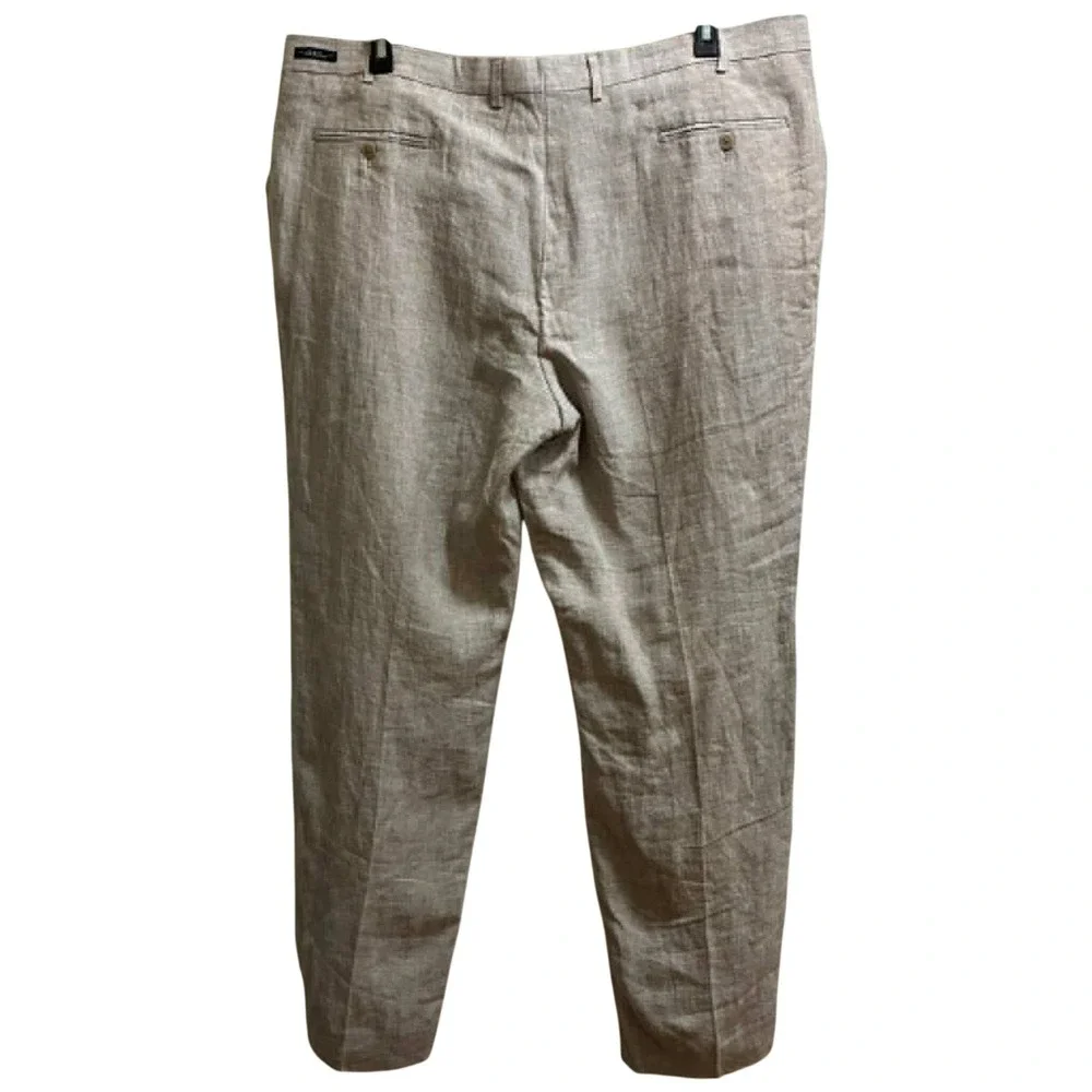 Joseph Abboud Linen Dress Pants Mens 44x32 Grey n Slim Fit Trousers Coastal